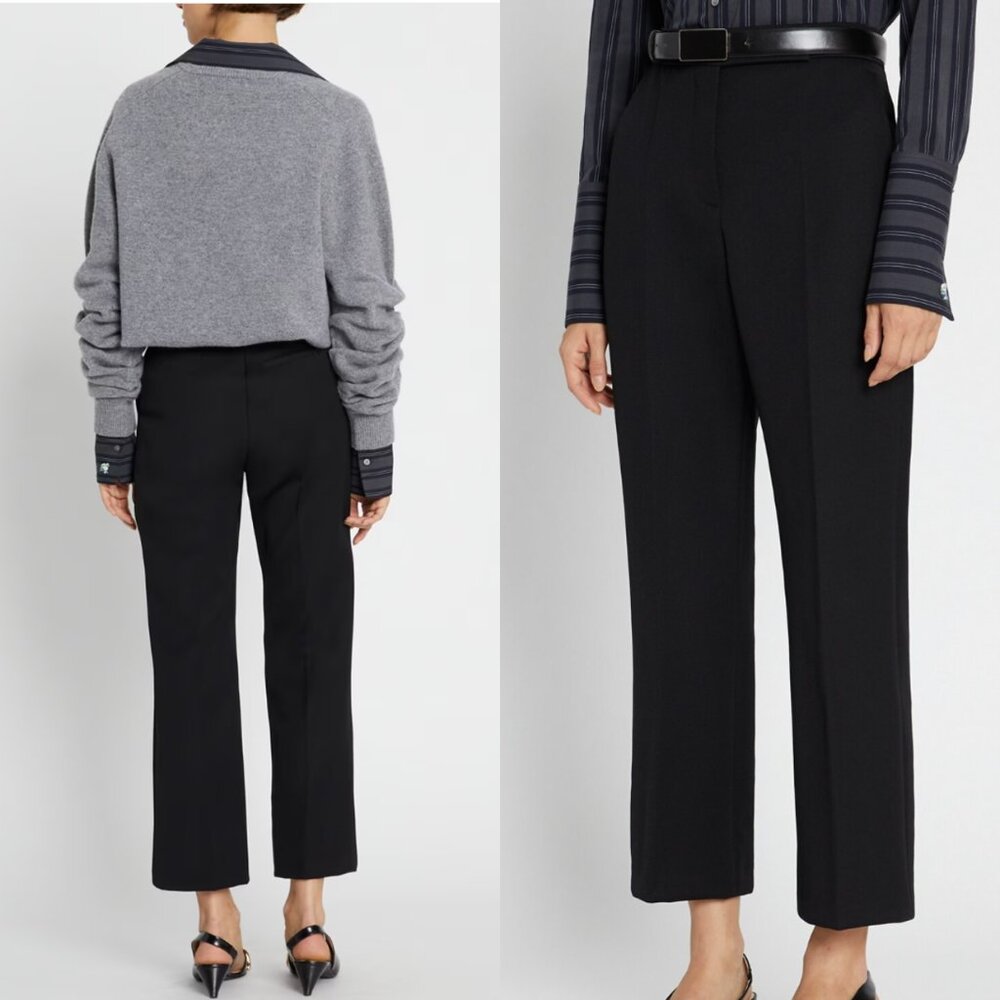 Tory Burch Black Wool Twill Pants Size 10 NWOT Trouser - Picture 2 of 10